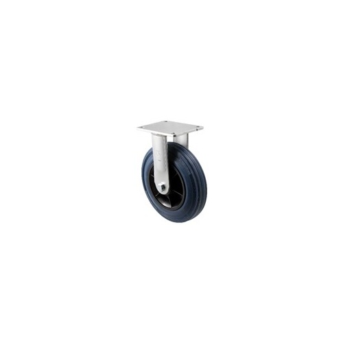 230kg Rated Industrial Hi Resilience Castor - Rubber Tyre - 150mm - Plate Fixed - Plain Bearing - NA