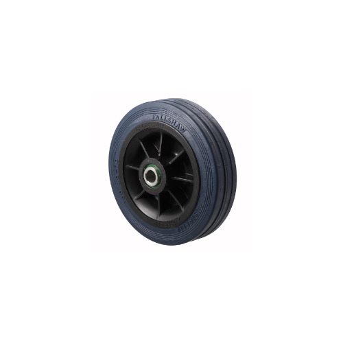 230kg Rated Blue Rubber Flat Wheel - 150 x 40mm - Stainless Steel Roller Bearing