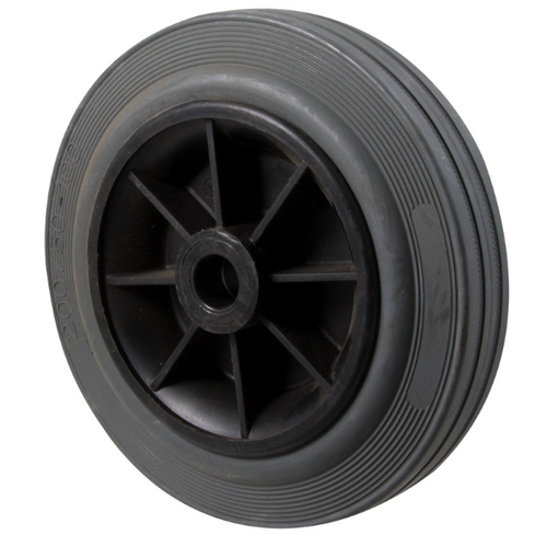 190kg Rated Grey Rubber Wheel - 200 x 50mm - Plain Bearing