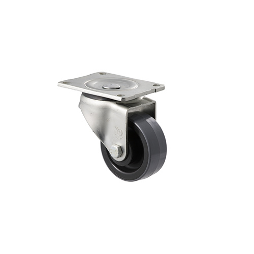 300kg Rated Industrial Polyurethane Castor - Nylon Tyre - 100mm - Plate Swivel - Roller Bearing - NA