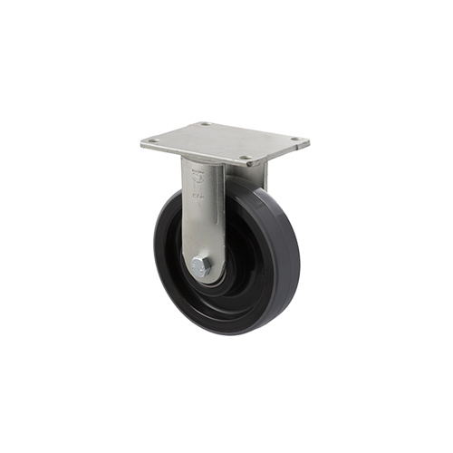 450kg Rated Industrial Polyurethane Castor - Nylon Tyre - 150mm - Plate Fixed - Roller Bearing - ISO