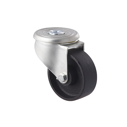 230kg Rated Low Temp Cast Iron Castor - 100mm - Bolt Hole Swivel