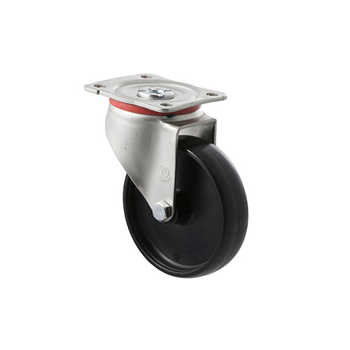 300kg Rated Industrial Castors - Nylon Wheel - 125mm - Plate Swivel - Roller Bearing