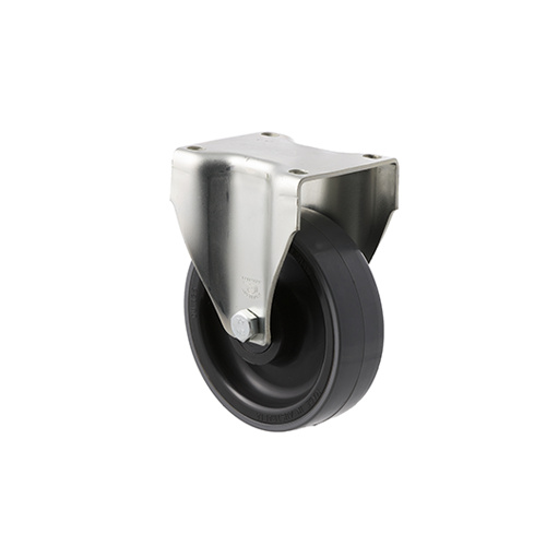 300kg Rated Industrial Castors - Polyurethene Wheel - 125mm - Plate Fixed - Roller Bearing