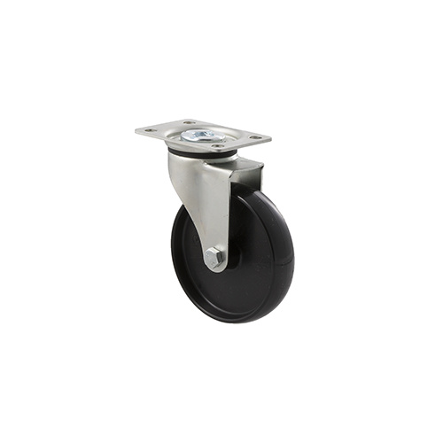 70kg Rated Light Duty Castor - Nylon Wheel - 100mm - Plate Swivel - Plain Bearing
