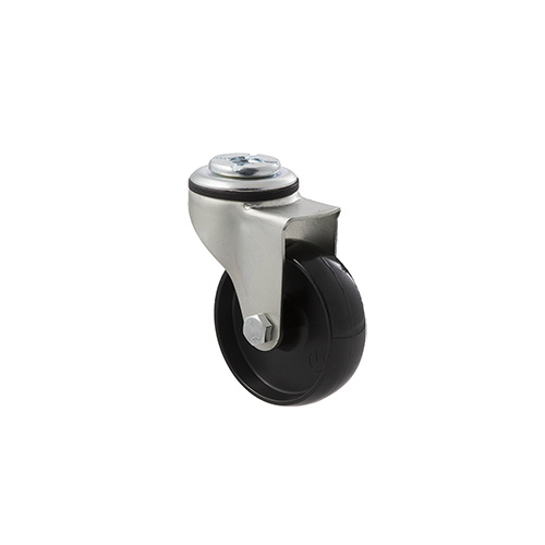 65kg Rated Light Duty Castor - Nylon Wheel - 75mm - Bolt Hole Swivel - Plain Bearing