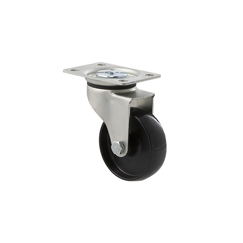65kg Rated Light Duty Castor - Nylon Wheel - 75mm - Plate Swivel - Plain Bearing