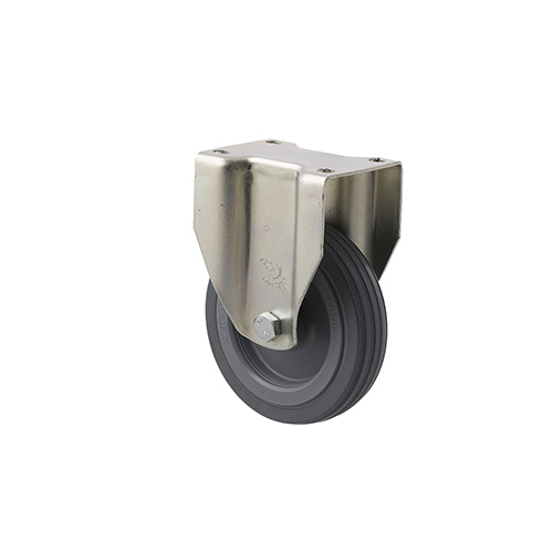 50kg Rated Light Duty Castor - Rubber Wheel - 100mm - Plate Fixed - Plain Bearing