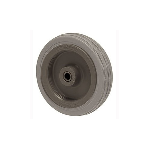 50kg Rated Grey Rubber Wheel - 75 x 23mm - Plain Bearing