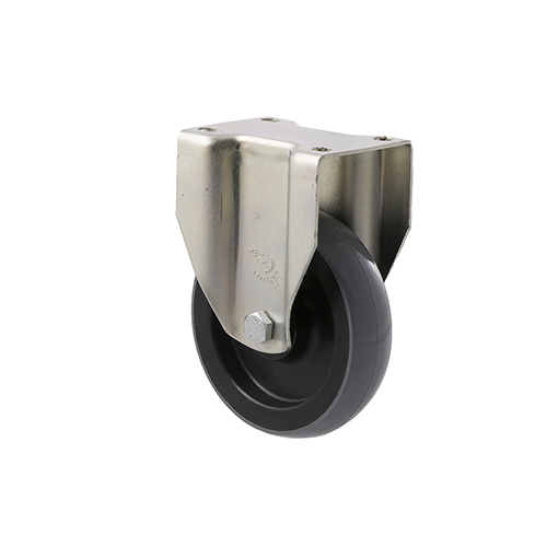 100kg Rated Industrial Castor - Polyurethane Wheel - 100mm - Plate Fixed - Ball Bearing