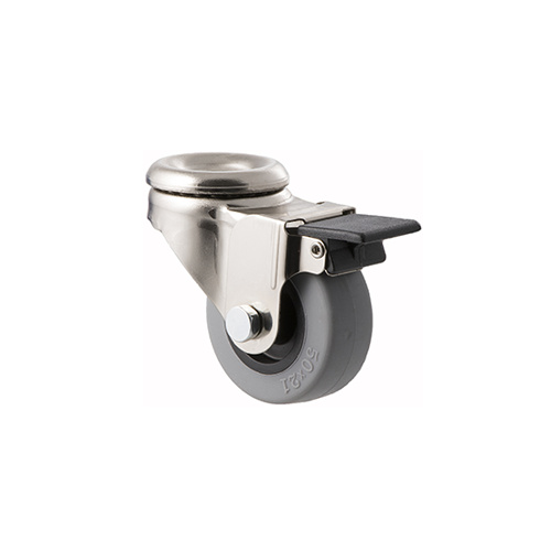 30kg Rated Castor - TPE Wheel - 50 x 20mm - Bolt Hole Wheel Brake