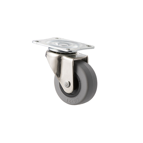 30kg Rated Castor - TPE Wheel - 50 x 20mm - Plate Swivel