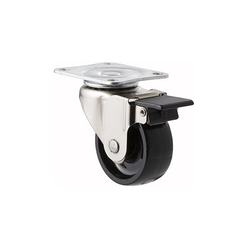 30kg Rated Castor - Nylon Wheel - 50 x 20mm - Plate Wheel Brake