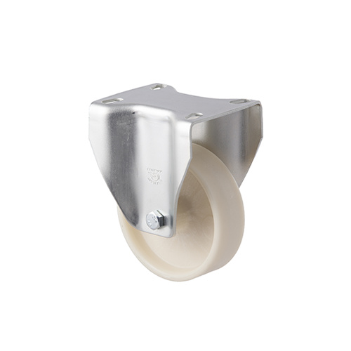 80kg Rated High Low Temp Castor - Nylon Wheel - 100mm - Plate Fixed - 150°C to 230°C - ISO