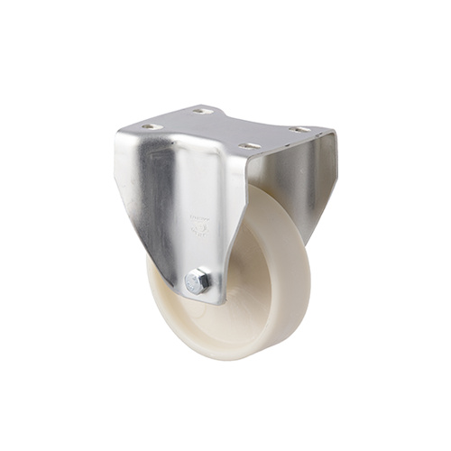 80kg Rated High Low Temp Castor - Nylon Wheel - 100mm - Plate Fixed - 150°C to 230°C - NA