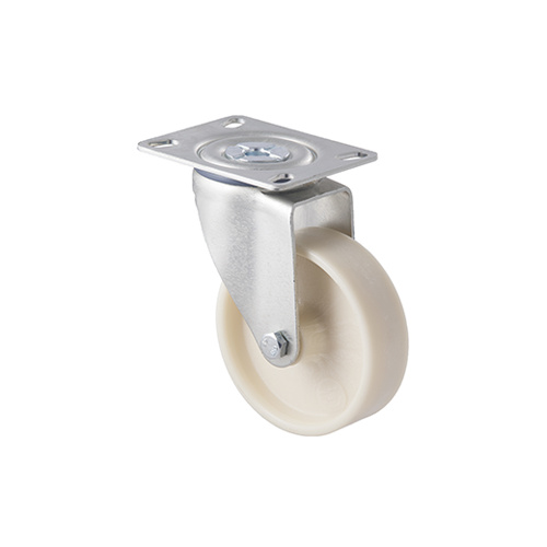 80kg Rated Low Temp Castor - Nylon Wheel - 100mm - Plate Swivel - ISO