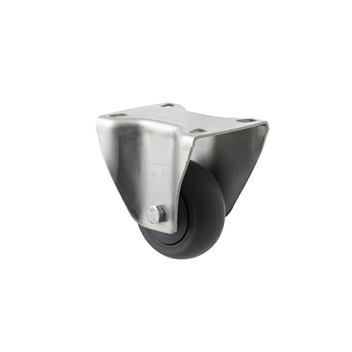 85kg Rated Industrial Castor - TPE Wheel - 75mm - Plate Fixed - Plain Bearing - ISO