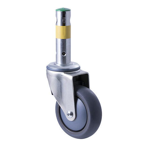 100kg Rated Industrial Central Locking Castor- TPE Wheel - 100mm - Direction Lock - Ball Bearing