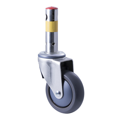 100kg Rated Industrial Central Locking Castor- TPE Wheel - 100mm - Total Brake - Ball Bearing