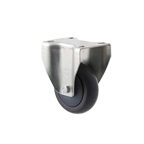 85kg Rated Industrial Castor - TPE Wheel - 100mm - Plate Fixed - Ball Bearing - ISO