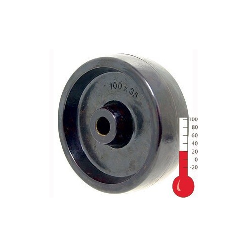 125kg Rated High Temp Phenolic Castor - 100 x 35mm - 100° Celsius to 300° Celsius
