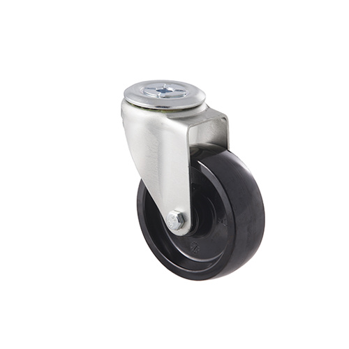 125kg Rated High Low Temp Castor - Phenolic Wheel - 100mm - Bolt Hole Swivel - 100°C to 300°C