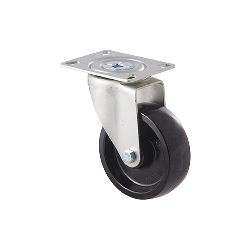 125kg Rated High Low Temp Castor - Phenolic Wheel - 100mm - Plate Swivel - 100°C to 300°C - ISO