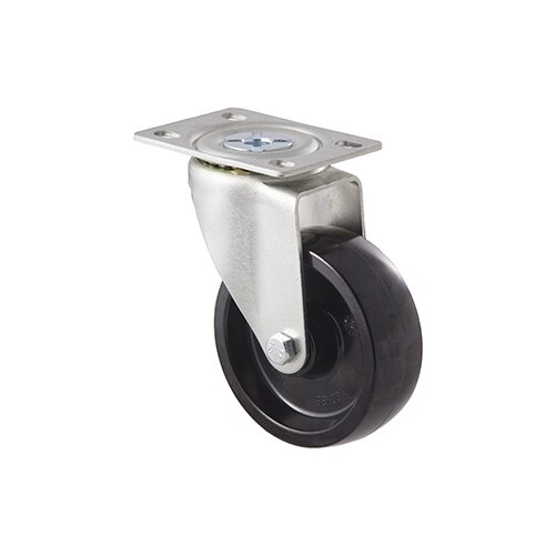 125kg Rated High Low Temp Castor - Phenolic Wheel - 100mm - Plate Swivel - 100°C to 300°C - NA