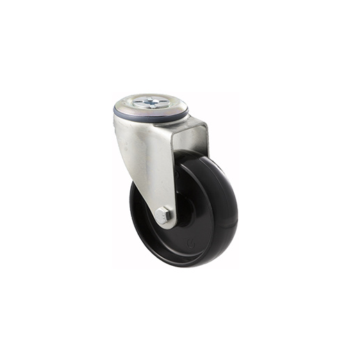 150kg Rated Industrial Castor - Nylon Wheel - 100mm - Bolt Hole Swivel - Plain Bearing