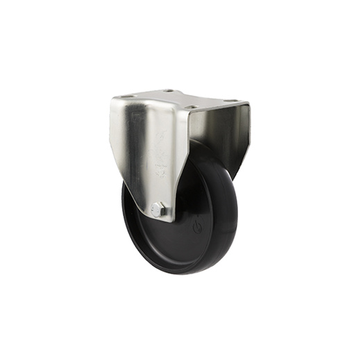 150kg Rated Industrial Castor - Nylon Wheel - 125mm - Plate Fixed - Plain Bearing - ISO