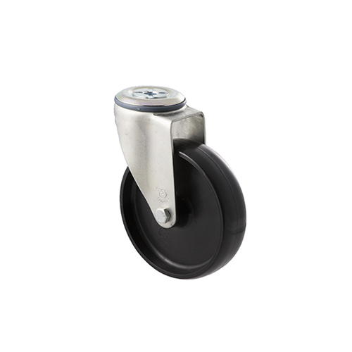 150kg Rated Industrial Castor - Nylon Wheel - 125mm - Bolt Hole Swivel - Plain Bearing