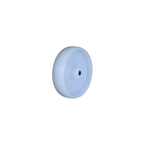 150kg Rated Industrial Nylon Wheel - 125 x 32mm - Plain Bearing - White