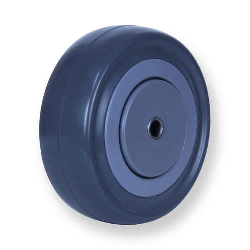 140kg Rated Grey Rubber Wheel - 100 x 34mm - Stainless Steel Bush