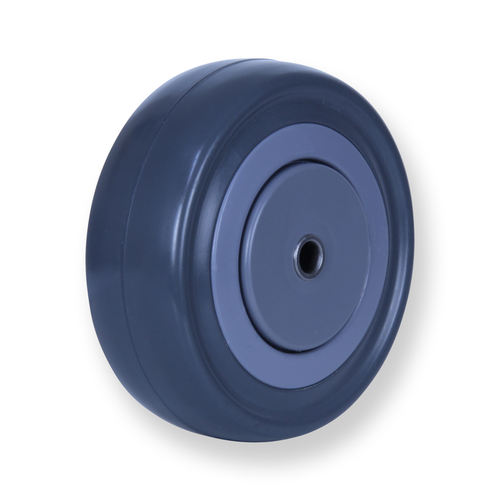 140kg Rated Grey Rubber Wheel - 100 x 34mm - Stainless Steel Ball Bearing