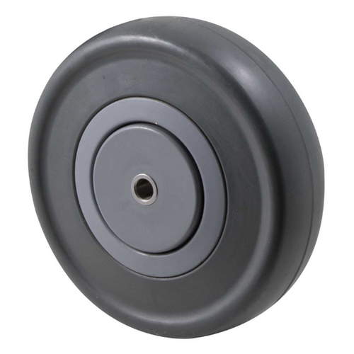 150kg Rated Grey Rubber Wheel - 125 x 34mm - Stainless Steel Ball Bearing