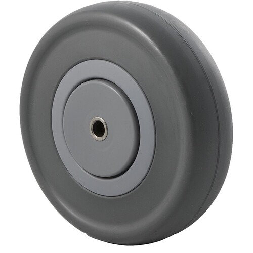 150kg Rated Grey Rubber Wheel - 125 x 34mm - Ball Bearing