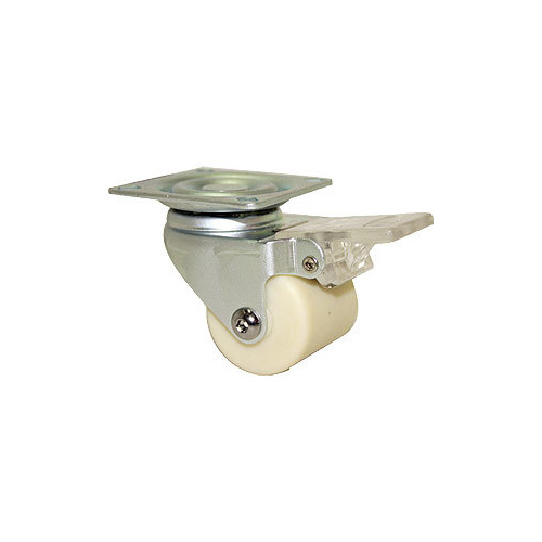 90kg Industrial Castor - Nylon Wheel - 40 x 44mm - Plate Swivel Brake