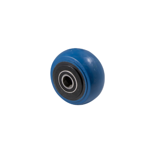 300kg Rated Blue Rubber Industrial Wheel - 100 x 50mm - Ball Bearing