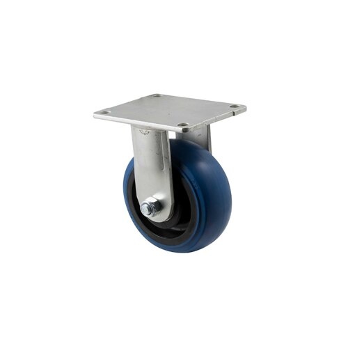 350kg Rated Industrial Hi Resilience Castor - Rubber Wheel- 125mm - Plate Fixed - Ball Bearing - ISO