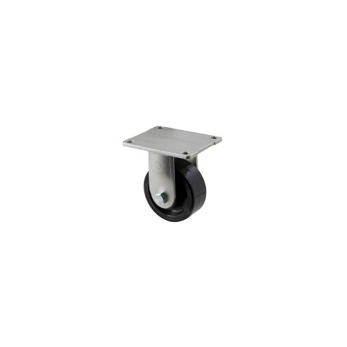 350kg Rated Industrial Castor - Nylon Wheel - 100mm - Plate Fixed - Plain Bearing - NA
