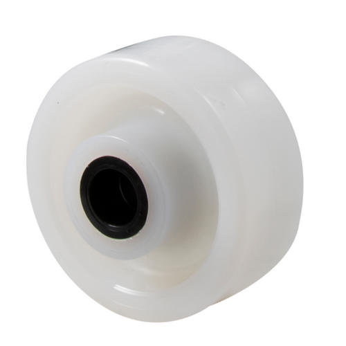 350kg Rated Industrial Nylon Wheel - 100 x 40mm - Plain Bearing - White