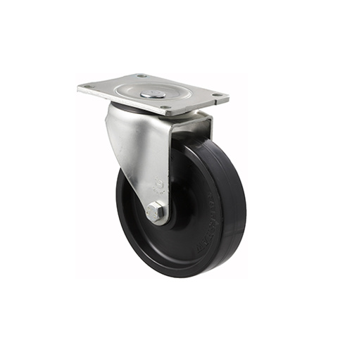 450kg Rated Industrial Castor - Nylon Wheel - 150mm - Plate Swivel - Plain Bearing - ISO