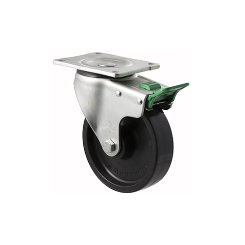 450kg Rated Industrial Castor - Nylon Wheel - 150mm - Plate Direction Lock - Plain Bearing - NA