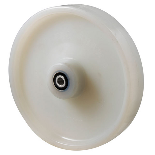 400kg Rated Industrial Nylon Wheel - 200 x 40mm - Plain Bearing - White