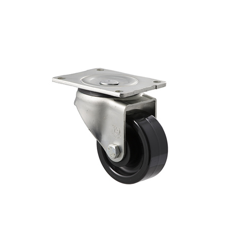 350kg Rated Industrial Castor - Nylon Wheel - 100mm - Plate Swivel - Roller Bearing - ISO