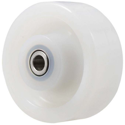 350kg Rated Industrial Nylon Wheel - 100 x 40mm - Stainless Steel Roller Bearing - White