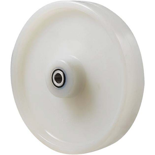 500kg Rated Industrial Nylon Wheel - 200 x 40mm - Stainless Steel Roller Bearing - White
