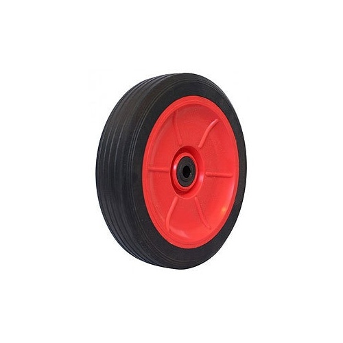 50kg Rated Industrial Black Rubber Wheel - 125 x 36mm - 1/2 Plain Bore