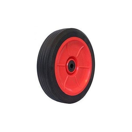 100kg Rated Industrial Black Rubber Wheel - 200 x 45mm - 1/2 Plain Bore