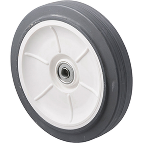 880kg Rated Industrial Grey Rubber Wheel - 200 x 32mm - Deep Groove Bearing